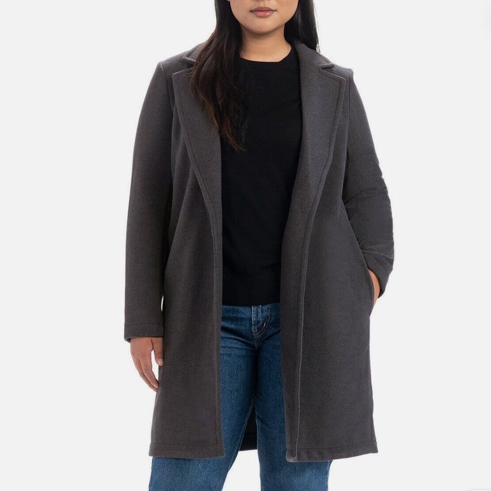 Hilary Radley Women's Charcoal Trench Coat/ Size X- Large